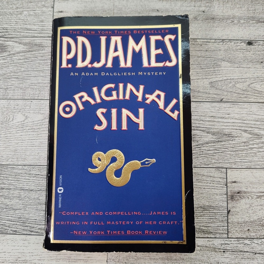 Original Sin PD James‎ 1996 First Warner Print Adam Dalgliesh Mystery PB